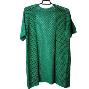 Jessica London Open Knit Crochet Cardigan Sweater‎ Short Sleeves Size 12
